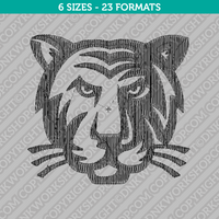 Tiger Head Embroidery Design