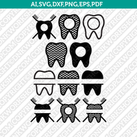 Tooth Monogram SVG Vector Cricut Cut File Clipart Png Eps Dxf
