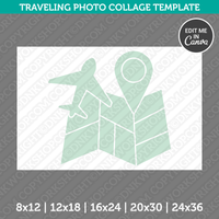 Travelling Vacation Photo Collage Template Canva PDF