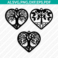 Tree-of-Life-Earring-Template-Svg-Silhouette-Cameo-Vector-Cricut-Laser-Cut-File-Clipart-Png-Eps-Dxf