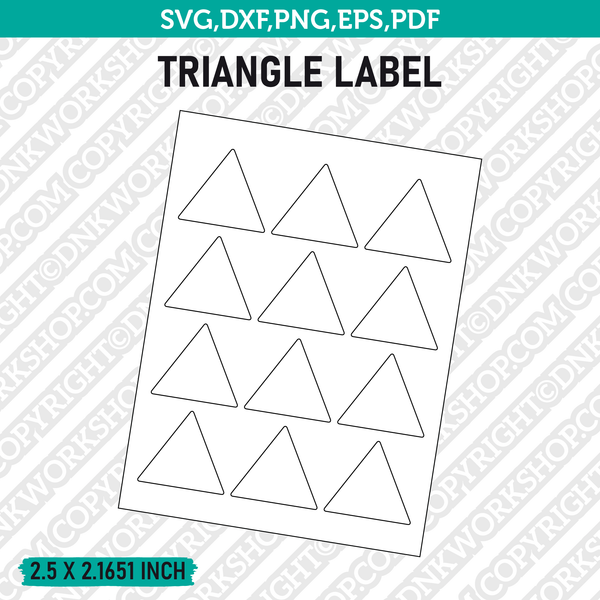 Triangle Label Template SVG Vector Cricut Cut File Clipart Png Eps Dxf