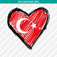 Turkey Flag SVG Cut File Cricut Silhouette Cameo Clipart Png Eps Dxf