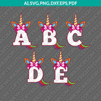 Unicorn-Pony-Horse-Birthday-Party-Girl-Letters-Fonts-Alphabet-Lettering-SVG-Vector-Silhouette-Cameo-Cricut-Cut-File-Clipart-Png-Dxf-Eps