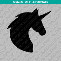 Unicorn head silhouette Embroidery Design- 5 Sizes - INSTANT DOWNLOAD 