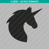 Unicorn head silhouette Embroidery Design- 5 Sizes - INSTANT DOWNLOAD 