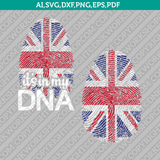 United Kingdom British It's In My DNA Fingerprint SVG Vector Cricut Cut File Clipart Png Eps Dxf Digital Download