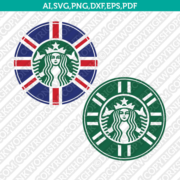 United Kingdom UK Union Jack Starbucks SVG Tumbler Cold Cup Cut File Cricut Vector Sticker Decal Silhouette Cameo Dxf PNG Eps