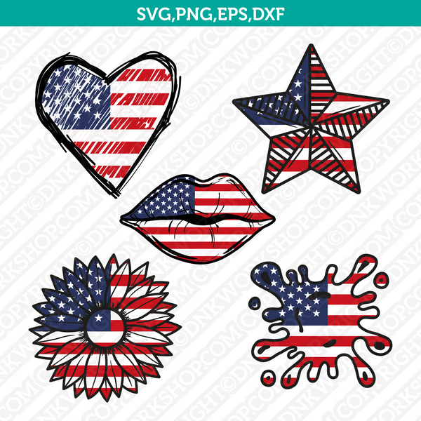 United States Flag SVG Cut File Cricut Silhouette Cameo Clipart Png Eps Dxf