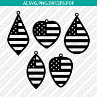 Usa-Flag-Earring-Template-SVG-Vector-Silhouette-Cameo-Cricut-Cut-File-Clipart-Png-Dxf-Eps