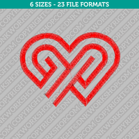 Valentine Heart Embroidery Design - 6 Sizes - INSTANT DOWNLOAD