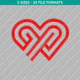 Valentine Heart Embroidery Design - 6 Sizes - INSTANT DOWNLOAD