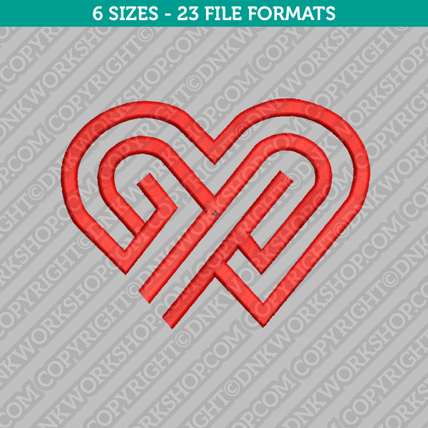 Valentine Heart Embroidery Design - 6 Sizes - INSTANT DOWNLOAD