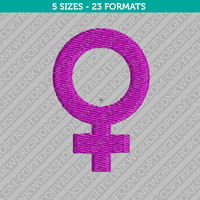 Venus Female Feminine Symbol Embroidery Design - 5 Sizes