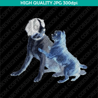 Retro Classic Vintage Printable Wall Art Watercolor Painting Animal Dog