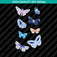 Retro Classic Vintage Printable Wall Art Hand Drawn Watercolor Painting Animal Insect Butterflies