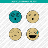 Vintage Emoji SVG Cut File Vector Cricut Silhouette Cameo Clipart Png Dxf Eps