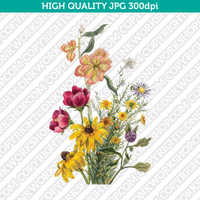 Retro Classic Vintage Printable Wall Art Watercolor Painting Botanical Colorful Flowers Plant