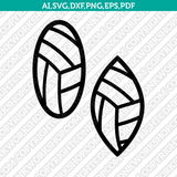 Volleyball Earring Template SVG Cricut Laser Cut File Clipart Png Eps Dxf Vecto