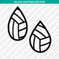 Volleyball Earring Template SVG Cricut Laser Cut File Clipart Png Eps Dxf Vecto