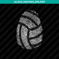 Volleyball It's In My DNA Fingerprint SVG Cricut Cut File Clipart Png Eps Dxf Vector