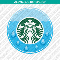 Water Fire Flame Starbucks SVG Tumbler Cold Cup Cut File Cricut Vector Sticker Decal Silhouette Cameo Dxf PNG Eps