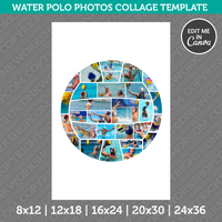 Water Polo Team Sport Photo Collage Template Canva PDF