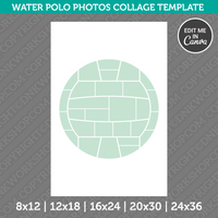 Water Polo Team Sport Photo Collage Template Canva PDF