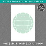 Water Polo Team Sport Photo Collage Template Canva PDF