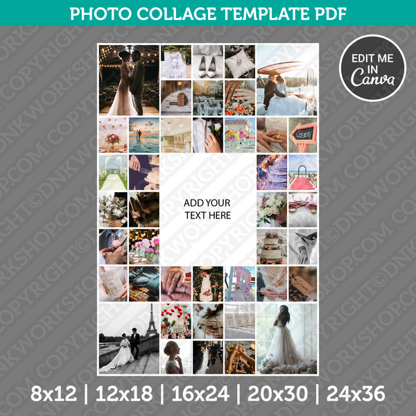 Wedding Photo Collage Canva PDF