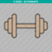 Weightlifting Barbell Embroidery Design - 5 Sizes