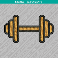 Weightlifting Barbell Embroidery Design - 5 Sizes