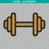 Weightlifting Barbell Embroidery Design - 5 Sizes