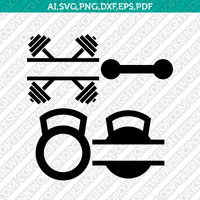 Weights Barbell Cross Crossfit Gym Monogram Frame SVG Cricut Cut File Clipart Png Eps Vector