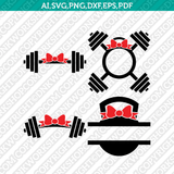 Weights Barbell Cross Crossfit Gym Monogram Frame SVG Cricut Cut File Clipart Png Eps Vector