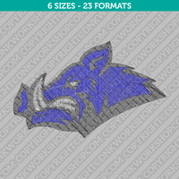 Wild Hog Head Embroidery Design