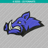 Wild Hog Head Embroidery Design