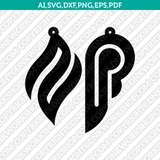Wings Earring Svg Silhouette Cameo Vector Cricut Laser Cut File Clipart Png Eps Dxf