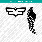 Wings Earring Svg Silhouette Cameo Vector Cricut Laser Cut File Clipart Png Eps Dxf