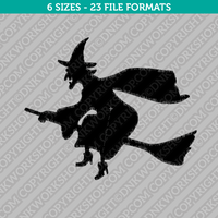 Witch Embroidery Design - 6 Sizes - INSTANT DOWNLOAD 