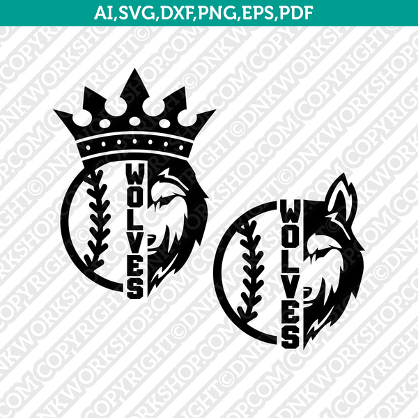 Wolf SVG Baseball Mom Shirt Silhouette Cameo Cricut Cut File Clipart Png Eps Dxf