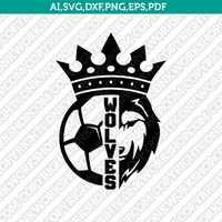 Wolf SVG Soccer Football Mom Shirt Silhouette Cameo Cricut Cut File Clipart Png Eps Dxf