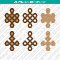 Wood Acrylic Leather Celtic Endless Knot Earring Template SVG Laser Cut File Vector Cricut Silhouette Cameo Clipart Png Dxf Eps