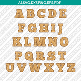 Wood Letters Fonts Alphabet SVG Vector Silhouette Cameo Cricut Cut File Png Dxf Clipart Eps
