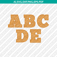 Wood Wooden Letter Font Alphabet SVG Vector Cricut Cut File Clipart Png Eps Dxf Vector