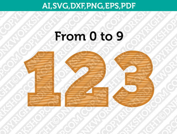 Wood Wooden Slices Numbers Printable Birthday Party SVG Cut File Clipart Cricut Png Eps Dxf Vector