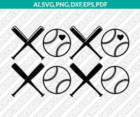 XOXO Baseball Bat Baseball Mom SVG Cut File Cricut Vector Sticker Decal Silhouette Cameo Dxf PNG Eps