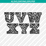 Zebra Letters Fonts Alphabet Birthday Party SVG Cut File Cricut Clipart Png Dxf Eps Vector