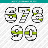 Zombie Numbers  SVGVector Silhouette Cameo Cricut Cut File Dxf Png Eps