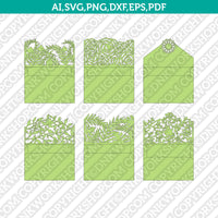 A7 Floral Envelope For 5x7 Invitation Template SVG Laser Cut File Vector Cricut Silhouette Cameo Clipart Png Dxf Eps
