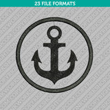 Anchor Embroidery Design - 5 Sizes - INSTANT DOWNLOAD